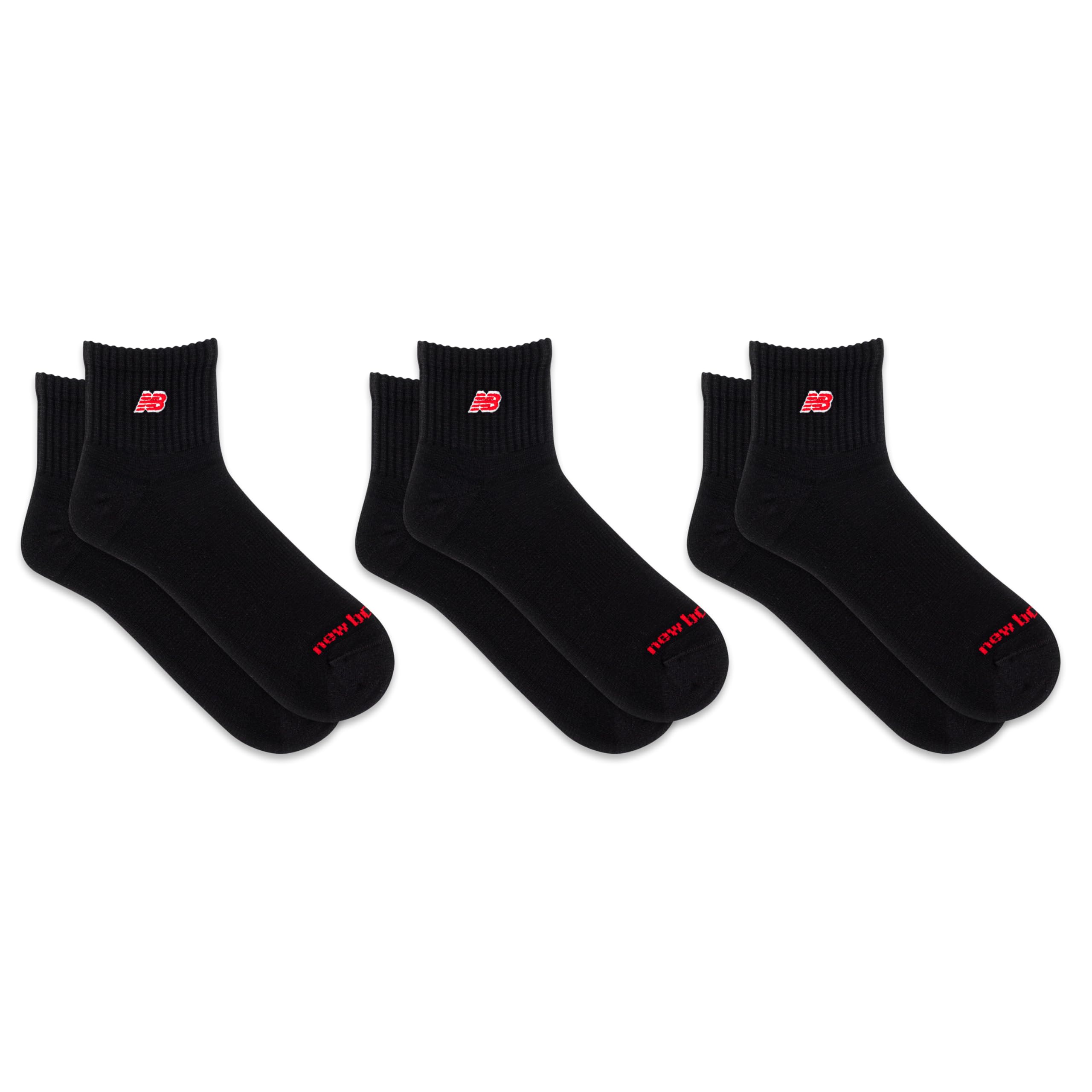 New Balance Patch Logo Ankle Socks - 3 Pairs - Cushioned Moisture Wicking CALZINI ALLA CAVIGLIA CON LOGO PATCH Unisex - Adulto
