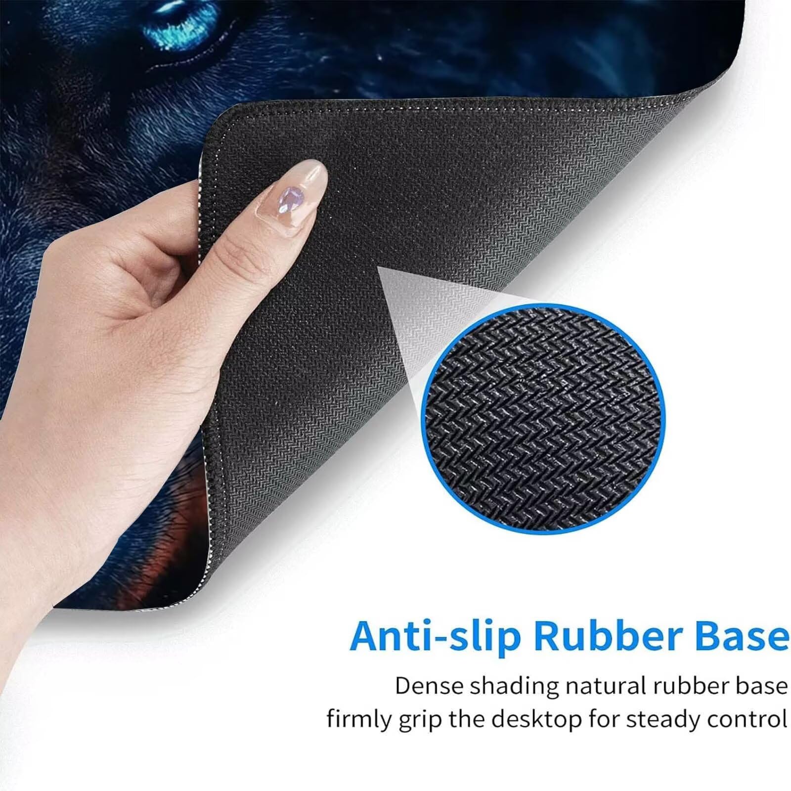 Tappetino Mouse Gaming, 1200x600mm Tappetino Mouse XXL nero 0c0-326 | Mouse Pad Grande, Ottimizzato per i Sensori da Gioco, Migliora Precisione e Velocità, per Mac e PC, lupi (4)