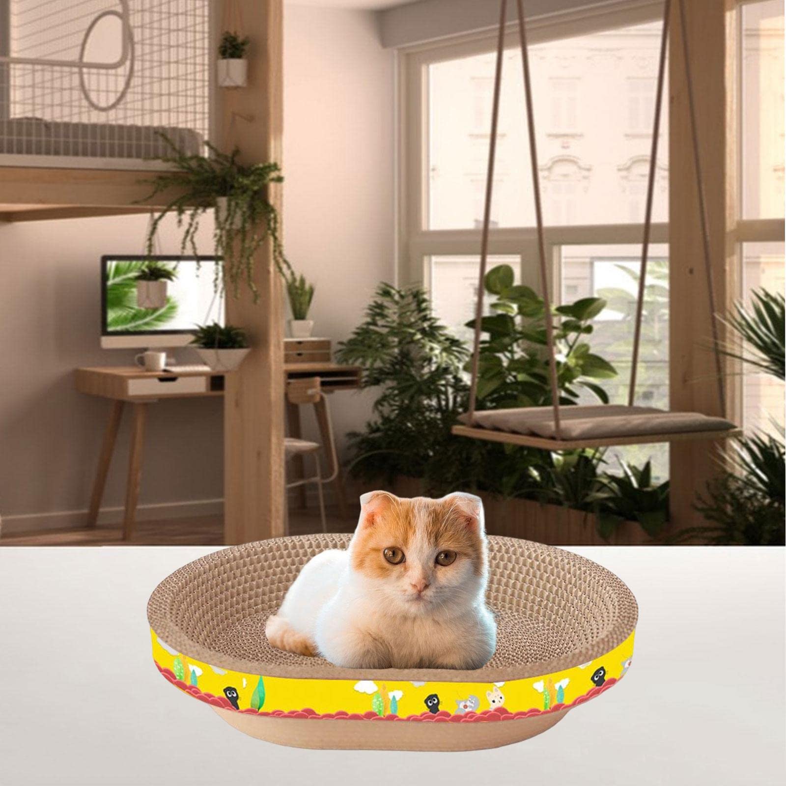 Griffoir Chat Planche Griffe Protection Mobilier Couchage Anti-Usure Carton Ondulé Solidité Adapté Aux Chats Maison Repos Divertissement Propriétaires, XL