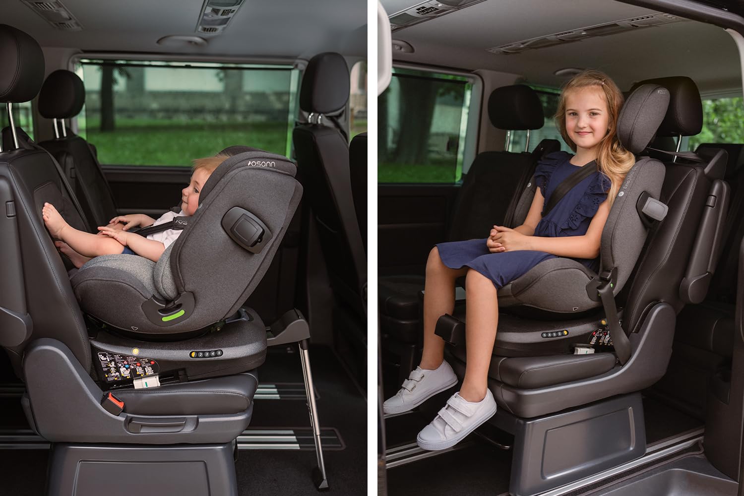 OSANN - Silla de coche giratoria ENO360 SL Isofix i-Size con soporte - 40-150 cm - 0 meses a 12 años - GRUPO 0+, 1, 2, 3 - Negro