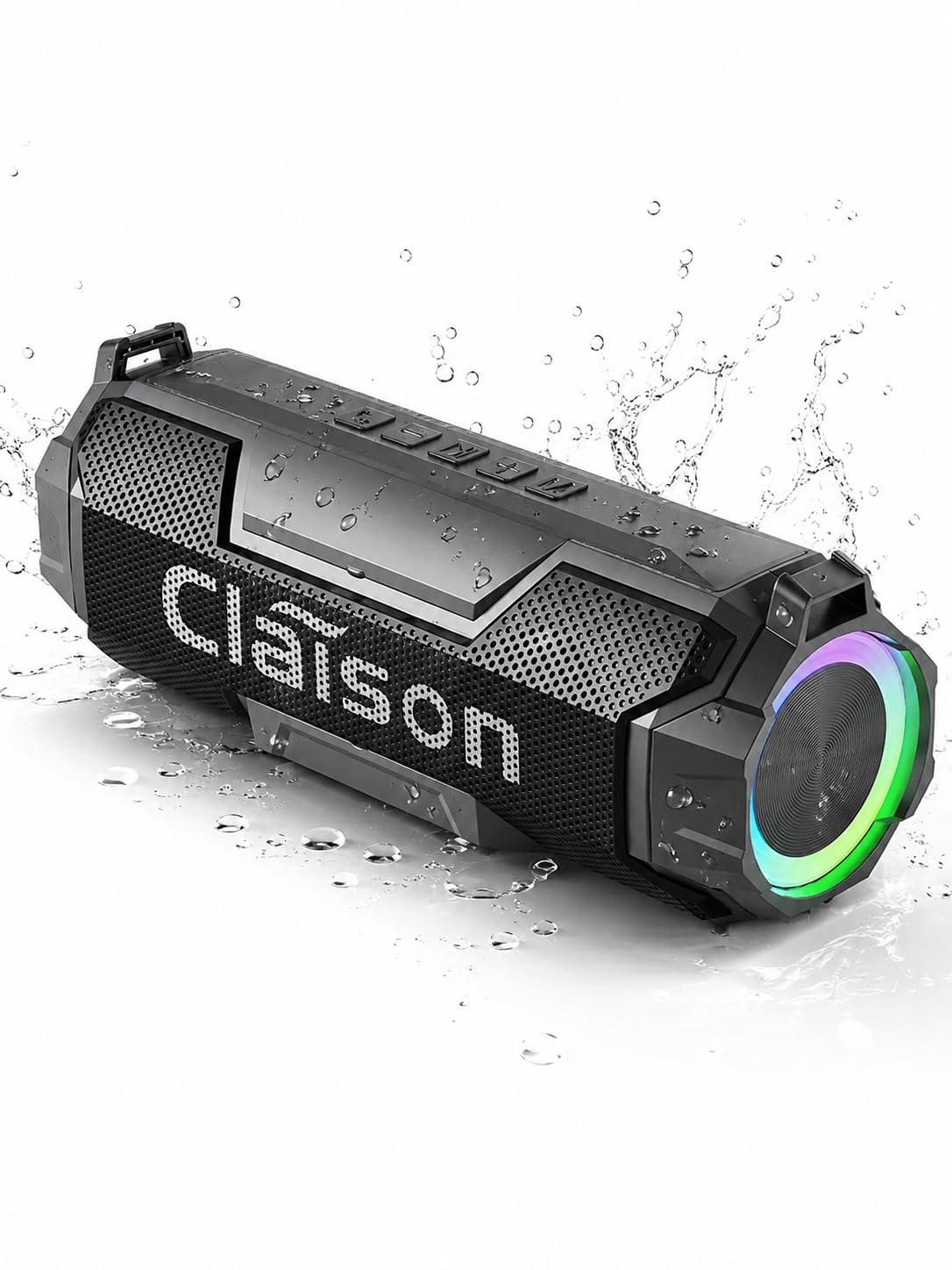 Portable Bluetooth Speaker, Bluetooth 6.0, Hi-Res Audio, IPX7 Waterproof, Deep Bass Stereo Sound, RGB Light, 24H Playtime, for Home, Party, Outdoor, Camping, Beach, Gift for Men Women Teens