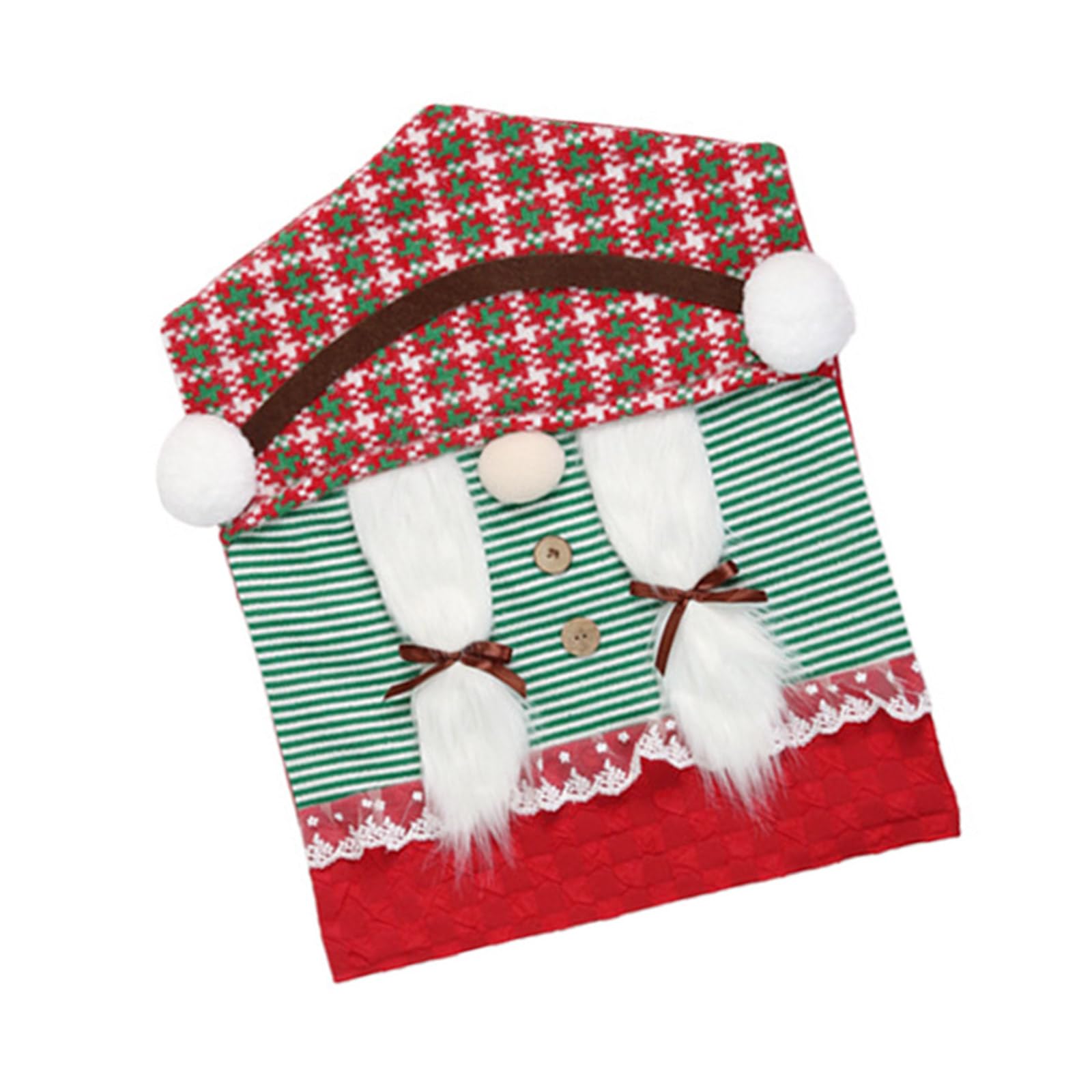 carotoe Santa Figure Polyester Chair Cover Smooth Universals Size for Dining Living Room Christmas Decoration Christmas Chair Slipcover