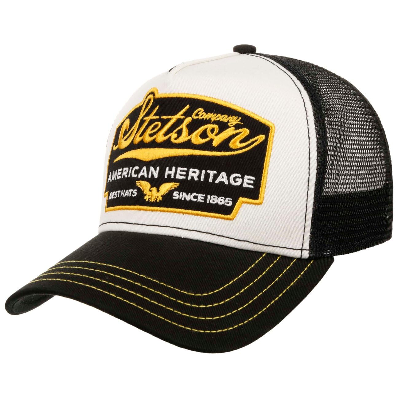 Stetson Czapka American Heritage TruckerKobiety/Mężczyźni - z meshu baseball cap snapback Snapback, daszkiem wiosna-lato jesień-zima Lato - One Size czarny