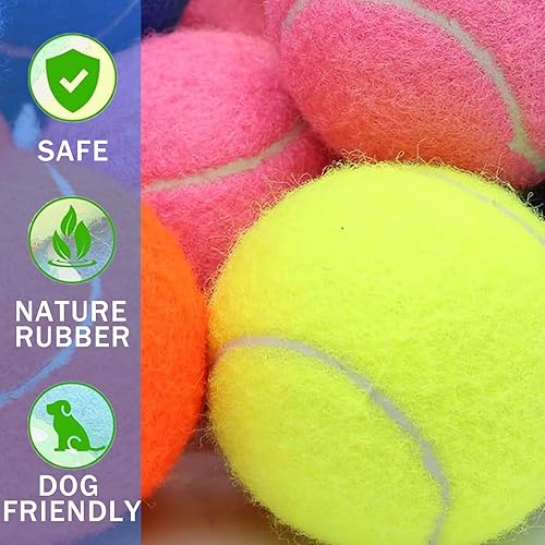Miniatura 3 de Magicorange Pelotas de tenis pequeñas, paquete de 20 pelotas de tenis de 2 pulgadas para perros, coloridas y fáciles de atrapar con bolsa de malla