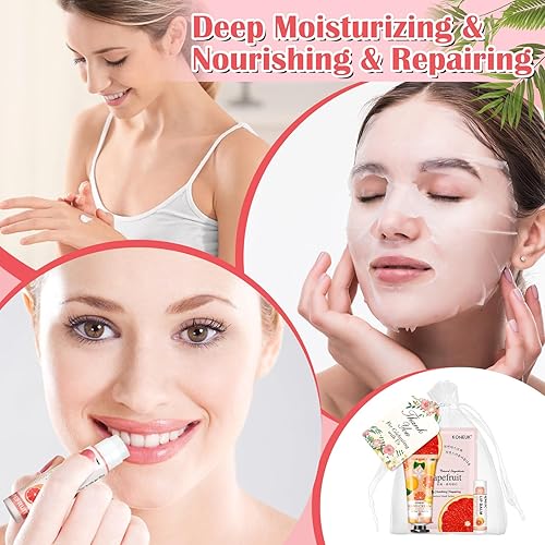 Miniatura 4 de Paquete de 30 máscaras faciales a granel, crema de manos a granel y juegos de bálsamo labial a granel, rellenos de calcetines para mujeres, regalos