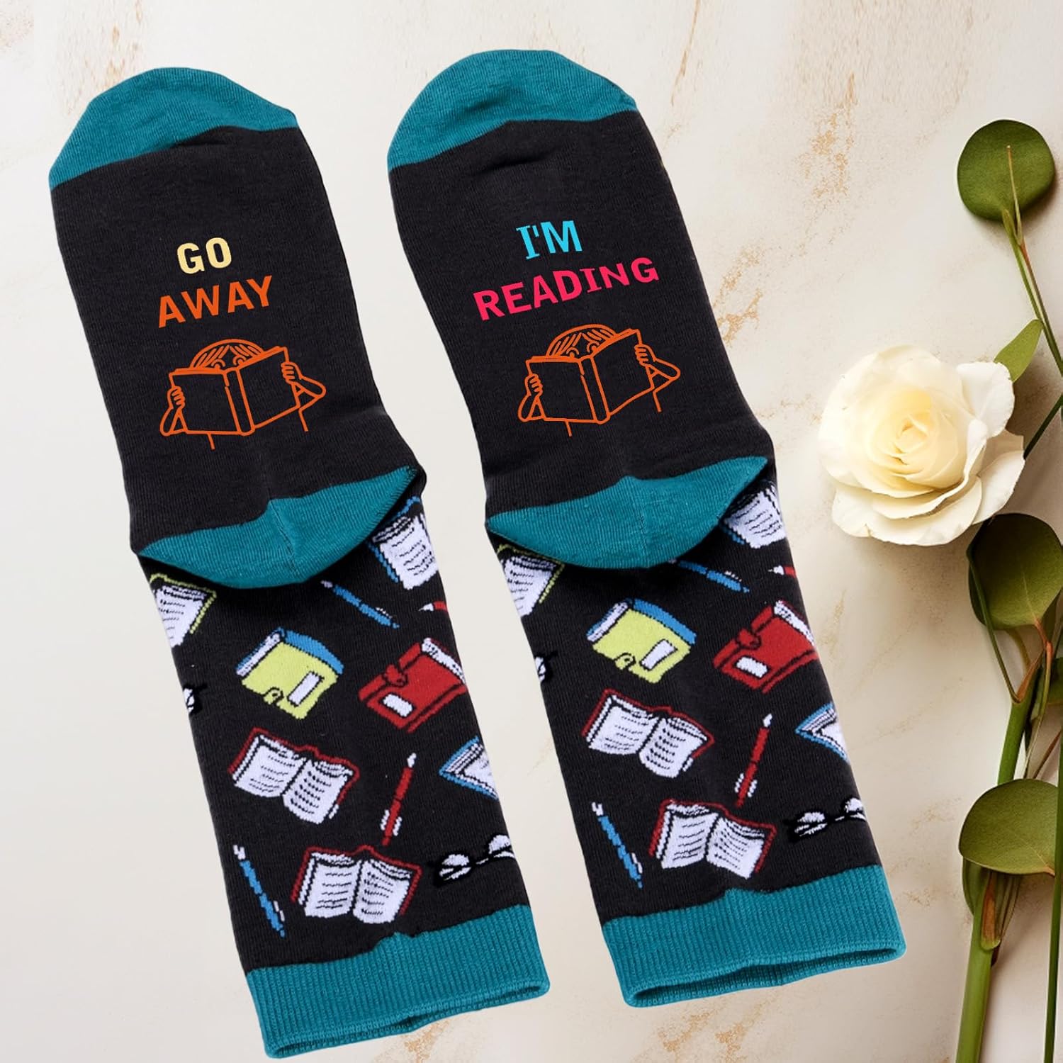 TI-EDC Nerdy Gifts for Men, Valentines Day Funny gift for book lovers, Cozy socks for men and women, Galentines Day Gifts for Women Men, Bookish Gift for Book Lover Nerdy - Image 3