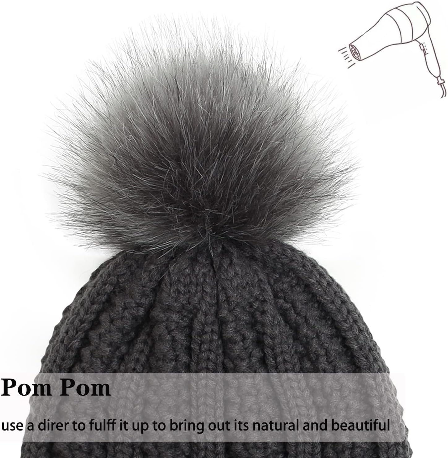 Womens Satin Lined Winter Beanie Cable Knit Beanie for Women Silk Lining Thick Chunky Hats Skull Warm Cap - Image 3