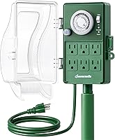 Vista 10 de DEWENWILS - Temporizador digital para exteriores, temporizador de tiempo multi-zócalo, impermeable, 6 salidas de jardín, cable de extensión de 6 ft