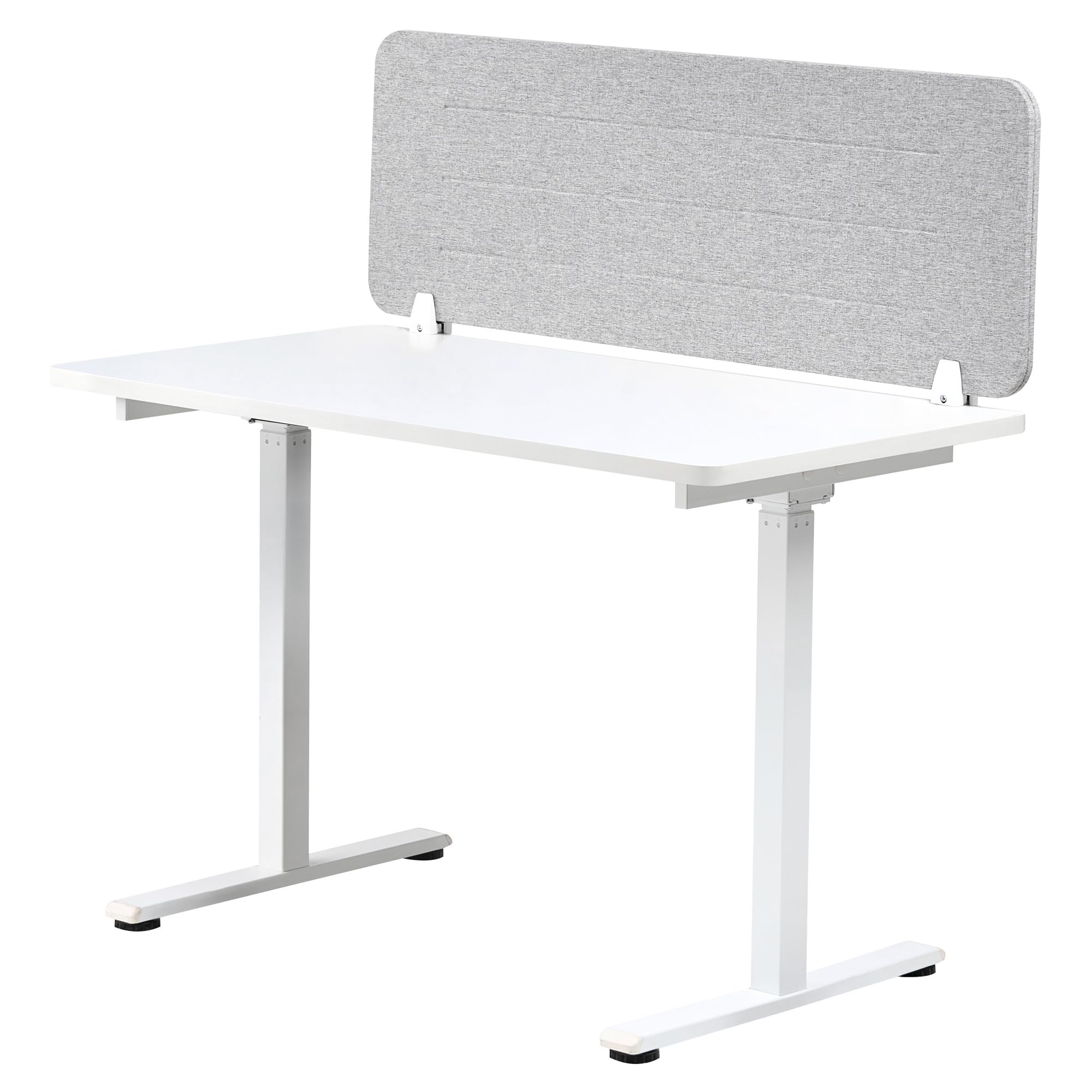 Beliani Séparateur de Bureau en Pet Acoustique Recouvert de Tissu 120 x 40 cm Gris Clair Ziggy