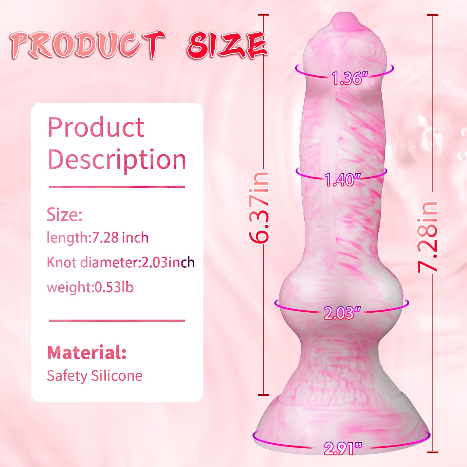 7"Beginner Dog Knot Small Dildo,Realistic Silicone Animal Dildo With Strong Suction Cup, Fantasy Monster Colorful Creature Thin Pink Dildos, Wolf Penis Anal Plug Sex Toy For Women Men Couple Play Game