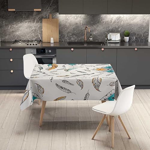 Vista 58 de Mantel de acuarela Redondo para Mesa De 4 Sillas Coral Verde Pálido Negro Mantel rústico Decoración de mesa 30 x 30 pulgadas Abstract_07