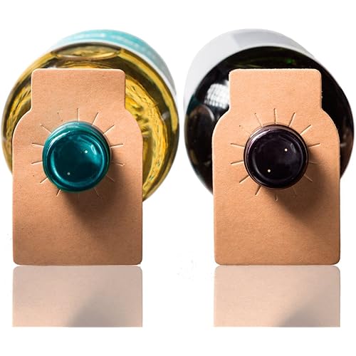 Wine Bottle Tags Kraft Paper - 200 Count - Wine Cellar Labels by Home Affinity