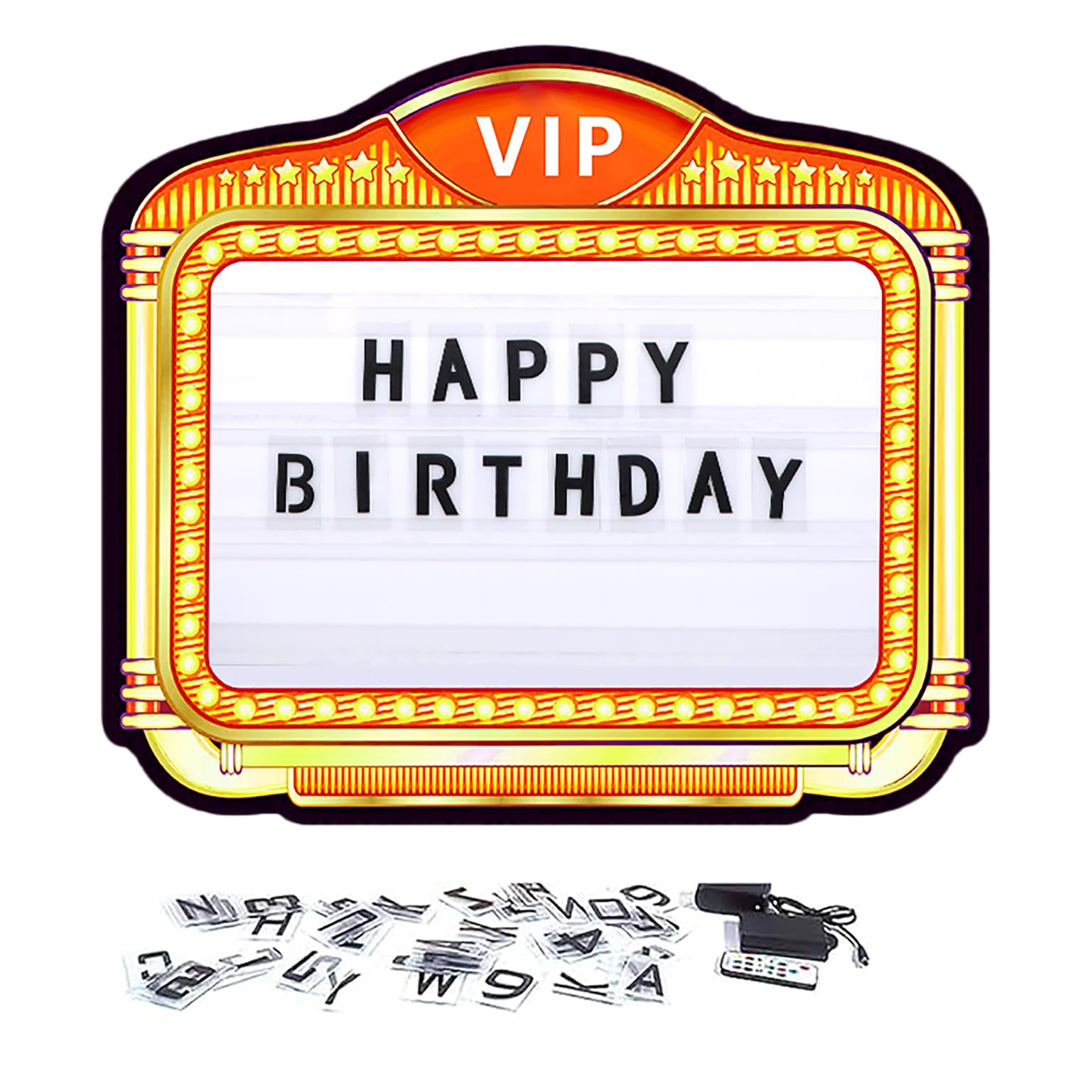 VIP LED Letter Bottle Presenter,Handheld VIP Bottle Service Sign,Color Display Lights with 4 Sets Letters & 2 Numbers Kit for Nightclub, Bar, Party, Birthday