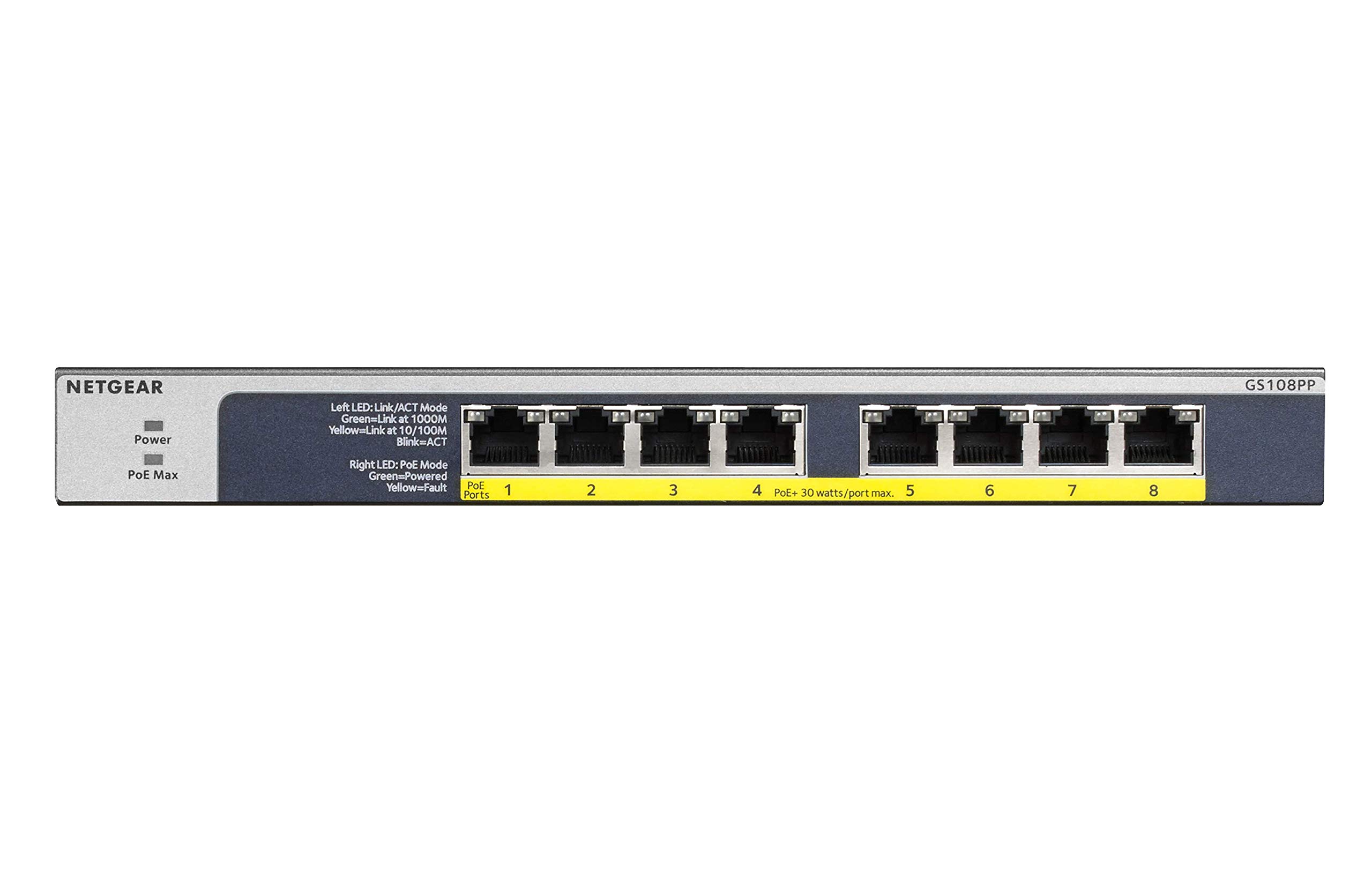 PC周辺機器 GS-108PP-100AJS GS108PP-100AJS ― PoE+対応 (123W) ギガビット8ポート