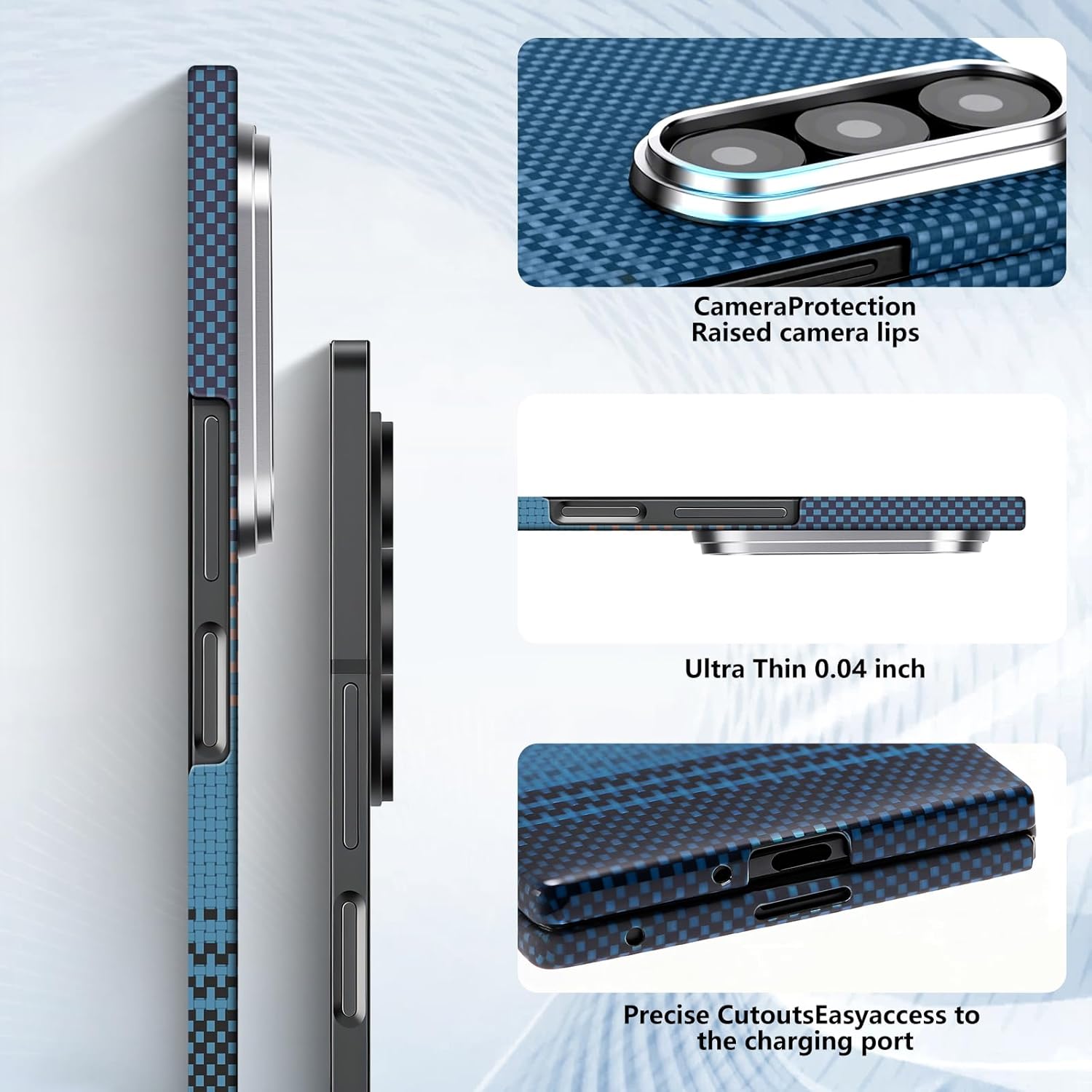 for Galaxy z Fold 7 case.Moonrise-[1500D Aramid Fiber Made] - [2.0 Camera Lens Protection Thickened and Upgraded] - [Magnetic ] - [Light Bare Phone Grip Feeling]