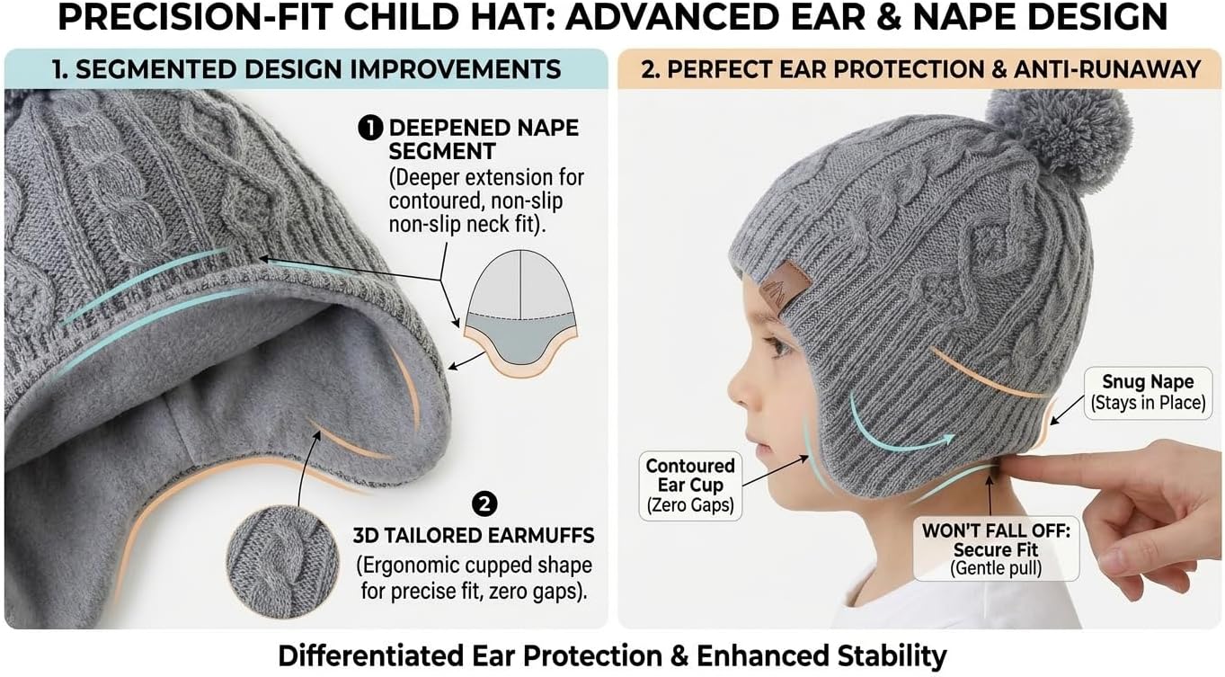 Moon Kitty Baby Boys Hats Toddler Beanies for Boys Winter Fleece Winter Hat Boys image 3