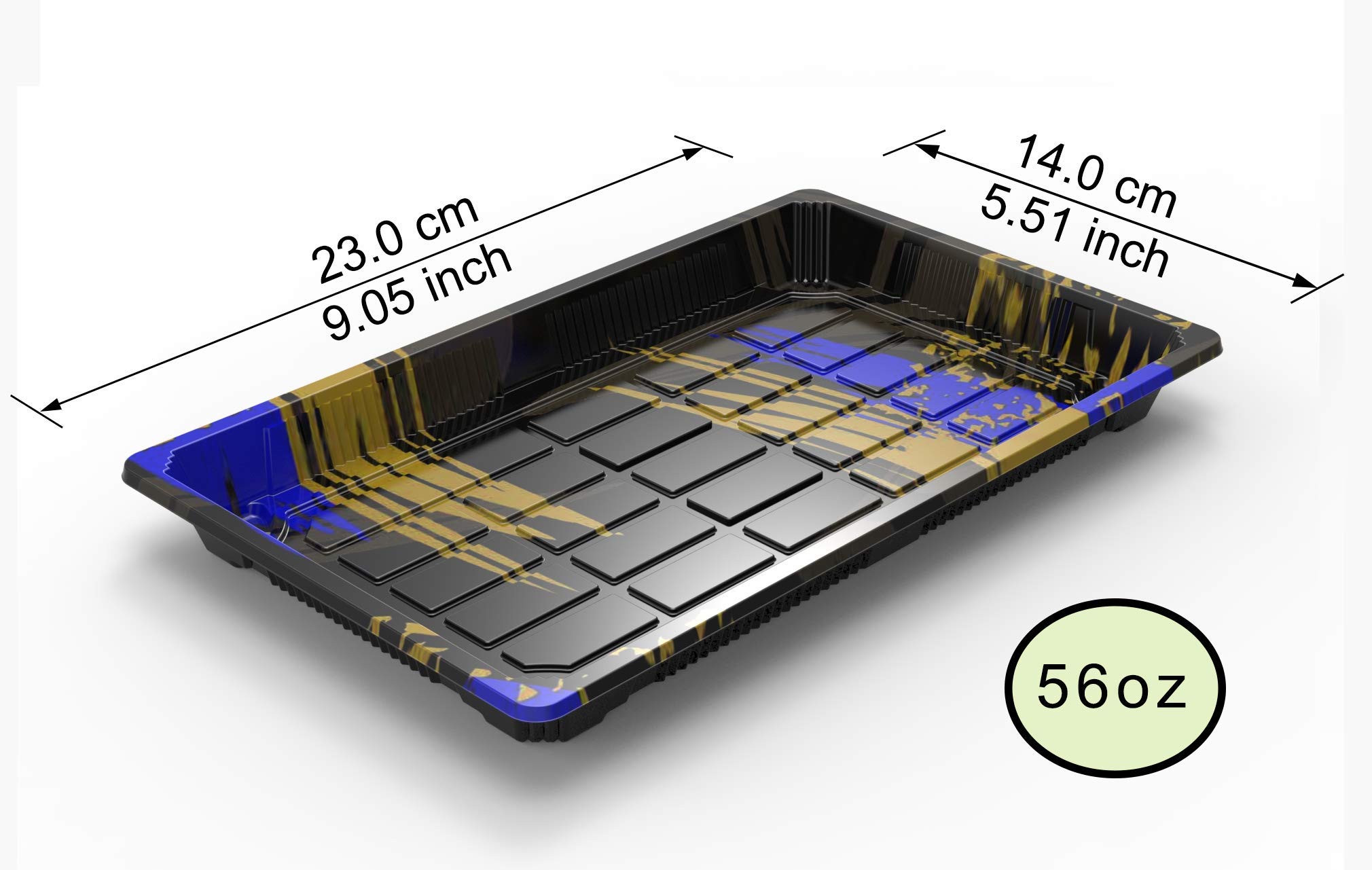 9# Sushi Container 300PK Sushi Tray 9 * 5.5-Inch Sushi take Out Tray with Clear Lid 300 Sets 9#