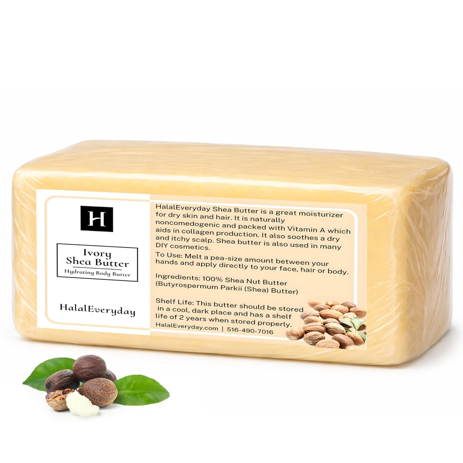 SAAQIN Raw Unrefined IVORY Shea Butter Grade A From Ghana 5 Lbs