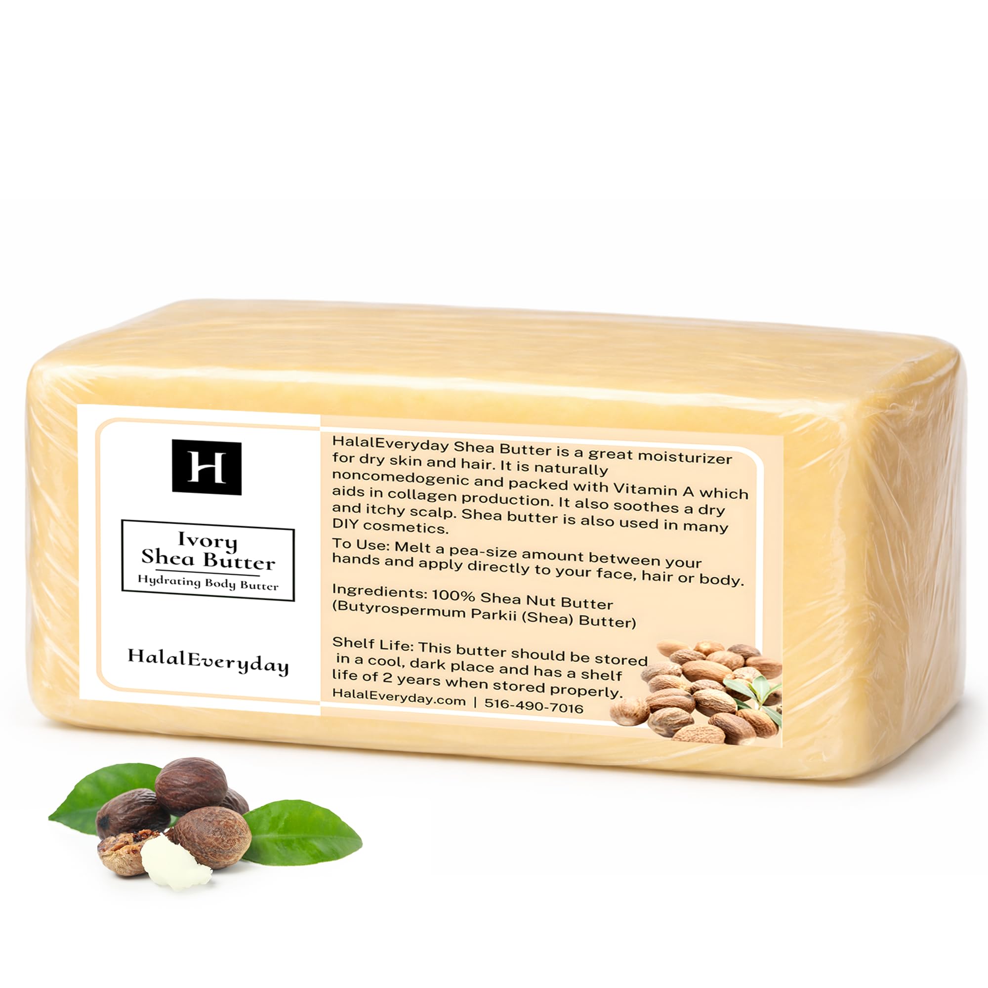SAAQIN Raw Unrefined Ivory Shea Butter Grade A from Ghana, 80 Ounce