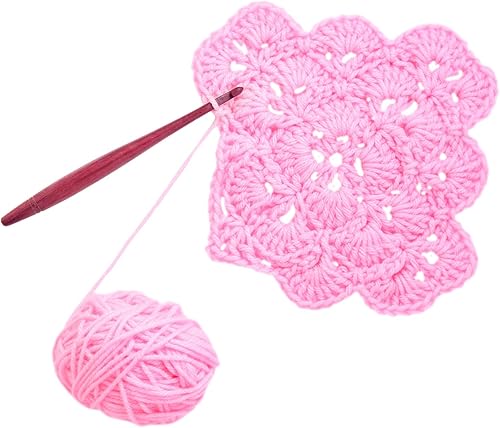 Miniatura 2 de Divit Shilp Streamline - Ganchos de ganchillo con mango ergonómico  Aguja de tejer de madera de corazón morado de 7 pulgadas, tejido de hilo para