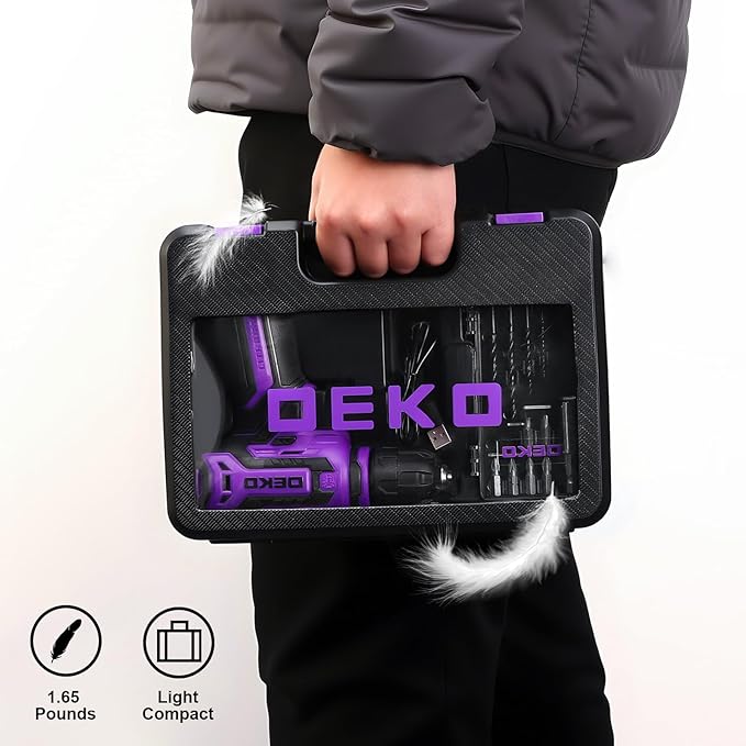 Taladro Inalámbrico DEKOPRO 12V 800RPM con Luz LED y Cargador miniatura 9