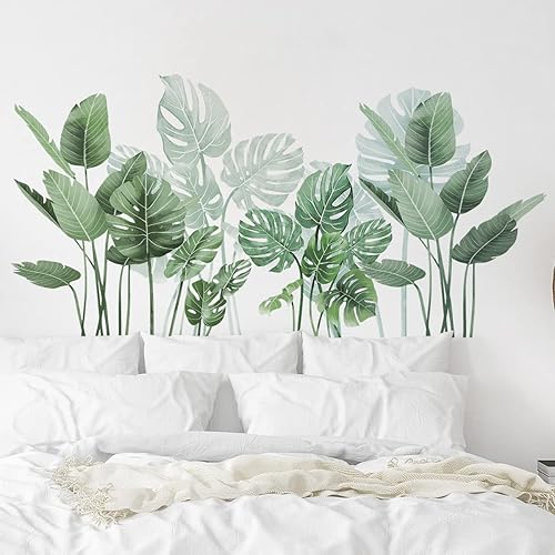 Calcomanías de pared de plantas tropicales, calcomanías de pared de hojas de plantas en maceta, vinilo para despegar y pegar para dormitorio, baño, disponible en Yaxa Costa Rica