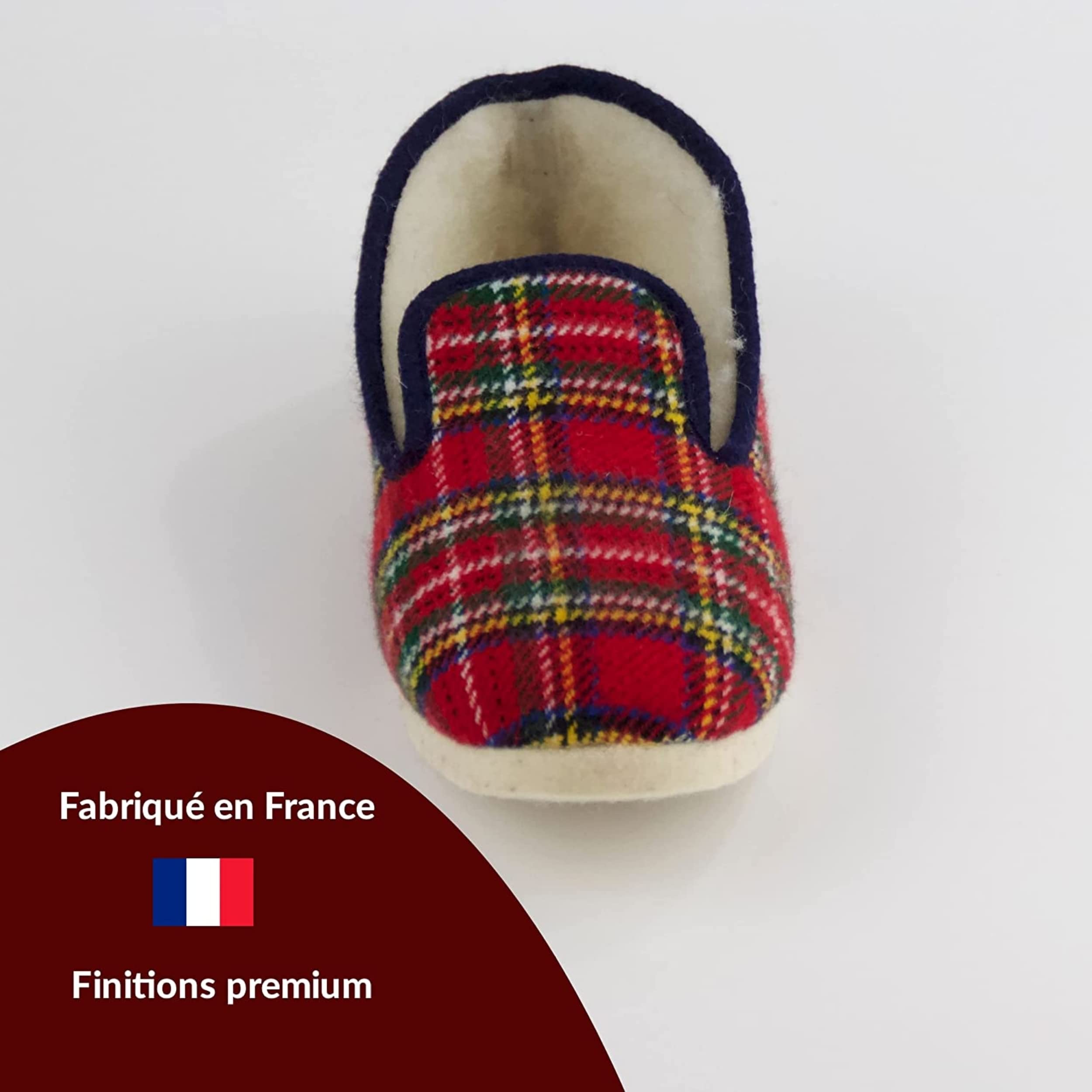 La Pantoufle du Berry - Charentaises misto Made in France - Pantofole comode e calde invernali - Interno foderato 100% lana naturale - Pantofole per la casa