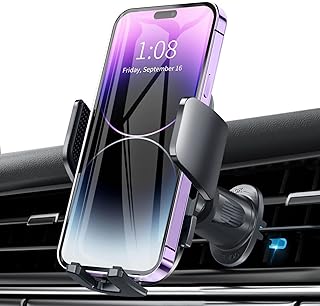 2023 [Metal Hook] Car Vent Phone Holder Mount, Ultra Stable Air Vent Clip Cell Phone Holder for Car, [Thick Cases Friendly] Automobile Car Cradle Fit for iPhone 15 14 13 12 Pro Max/Samsung/Google