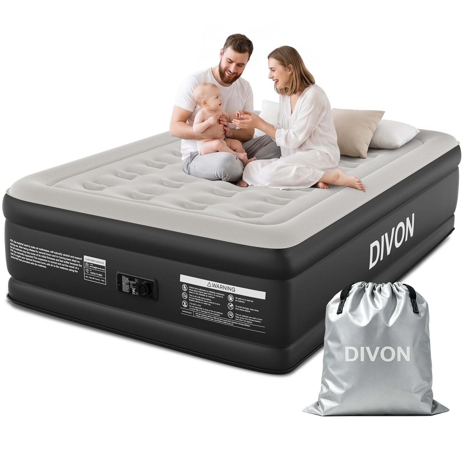 DIVON Full Air Mattress with Built-in Pump