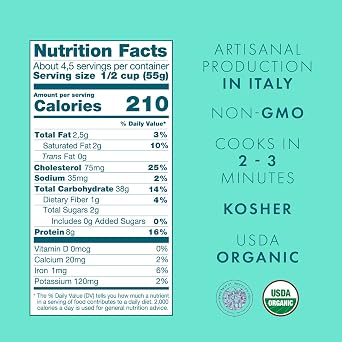 Cipriani Food Tagliolini Egg Pasta Noodles - USDA Organic Italian Pasta, Extra Thin Egg Noodle from Italy, Non-GMO & Kosher - 250 Gram (Pack of 2)