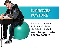 Vista 4 de Balón de equilibrio, el asiento sin ruedas es una silla flexible para la escuela, la oficina o el hogar