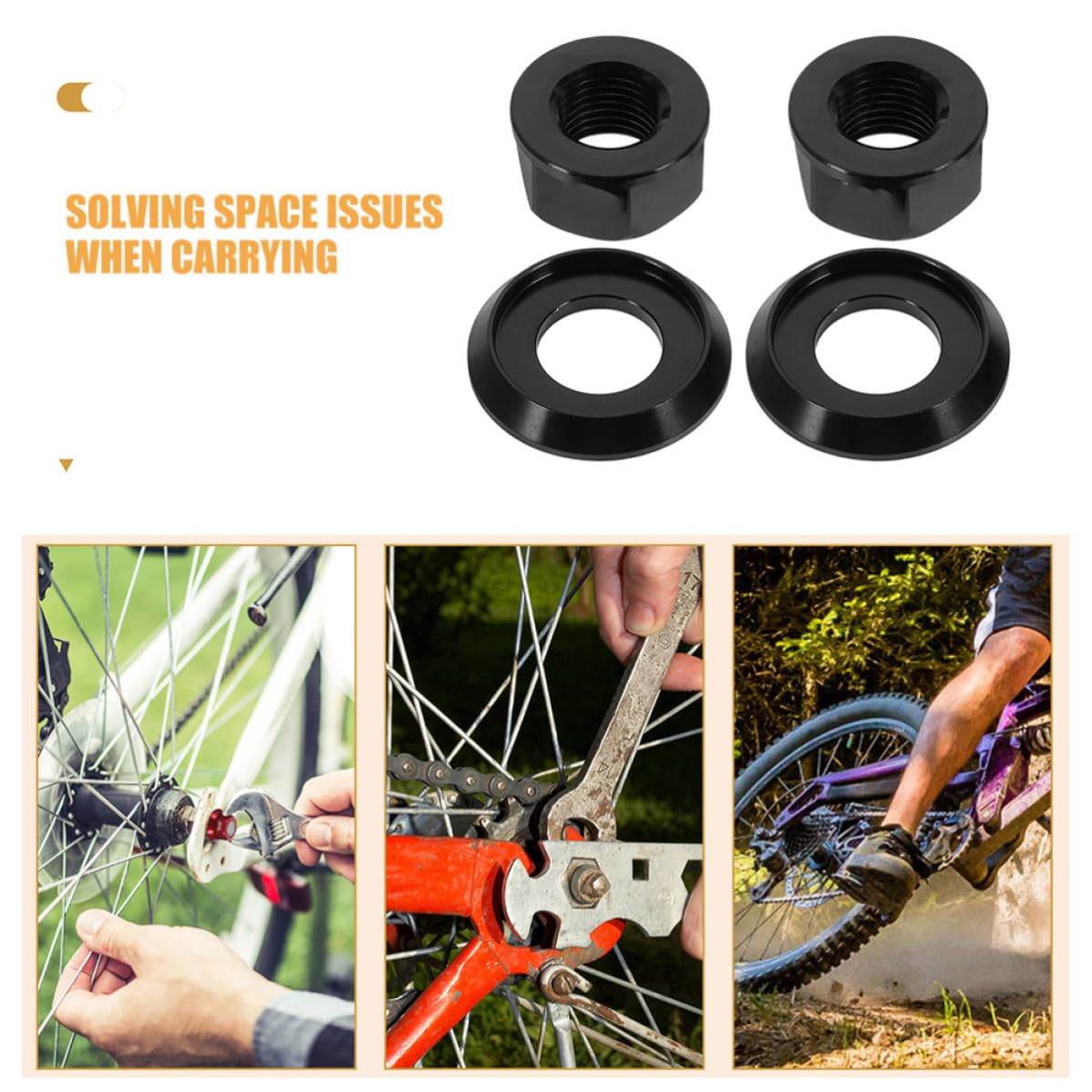 Cabilock 30 Piezas Juego de Tuercas para Bicicleta M10 de Aleación de
