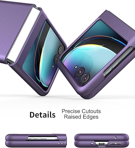 Miniatura 5 de DDJ Funda para Motorola Razr 2023, con protector de pantalla interno de TPU suave, 1 pieza, funda delgada de policarbonato duro compatible con Moto