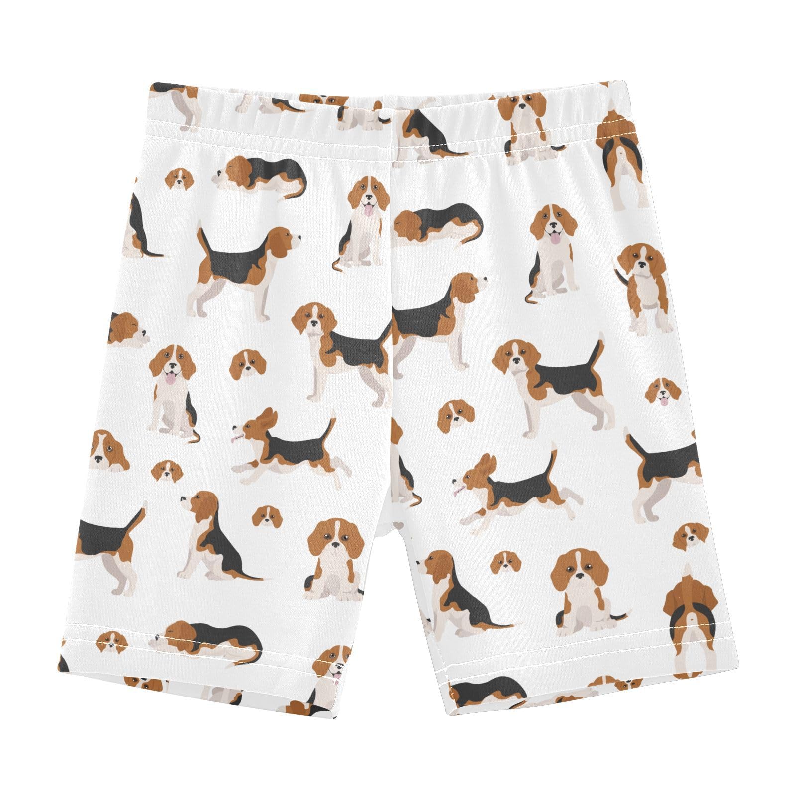 JHKKU Girls Beagle Dog Shorts Cotton Cartwheel Bike Kids Biker Under Dress Dance Short Girl Clothes 4T