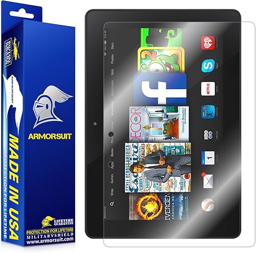 ArmorSuit MilitaryShield - Protector de pantalla para Amazon Kindle Fire HDX 8.9", cobertura máxima, película transparente HD antiburbujas