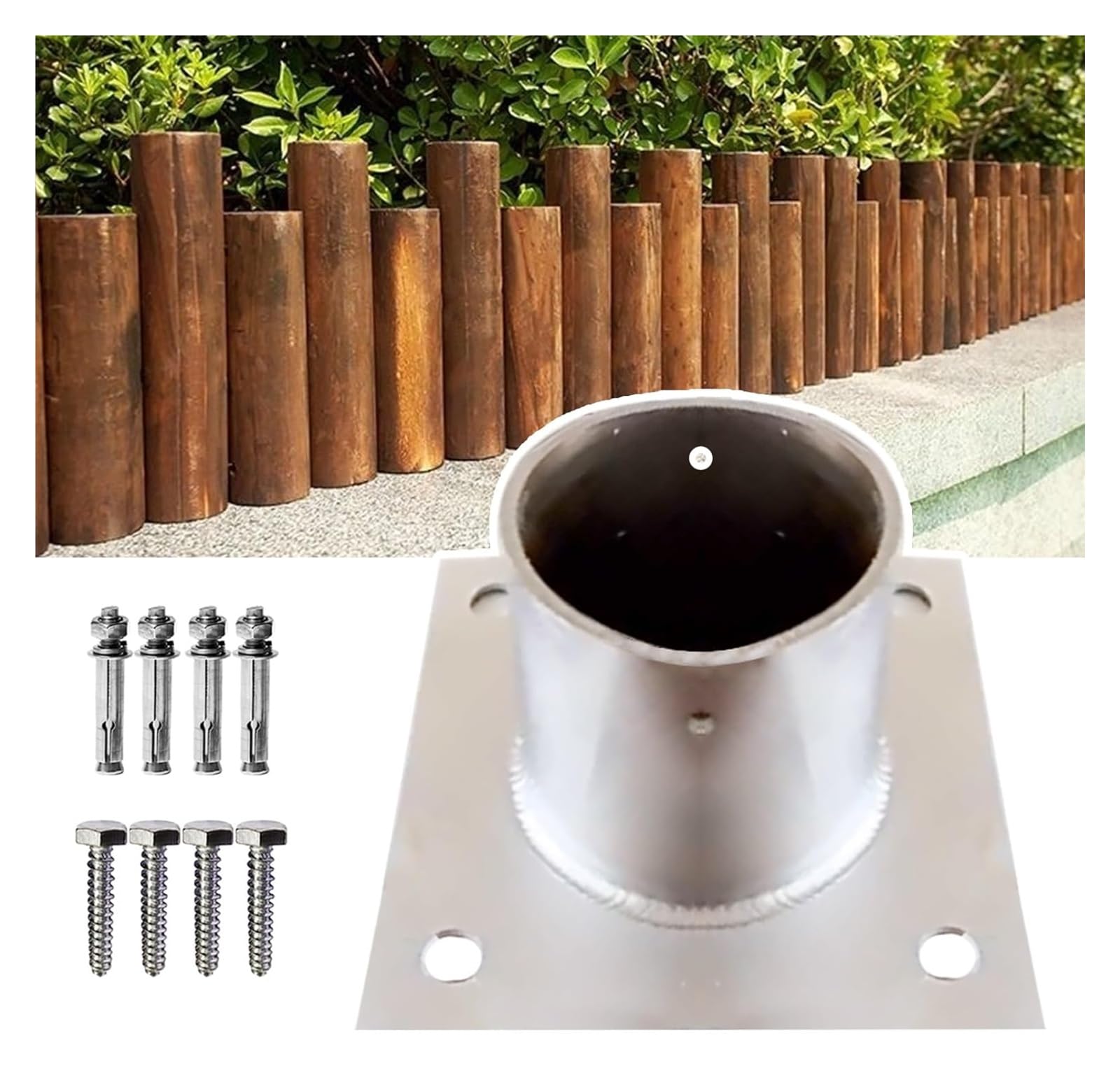 Fence Posts， Heavy Solid Fence Post Concrete Mount, for Holding The, Mailbox(Dia 100mm(3.9in),1 Pcs)