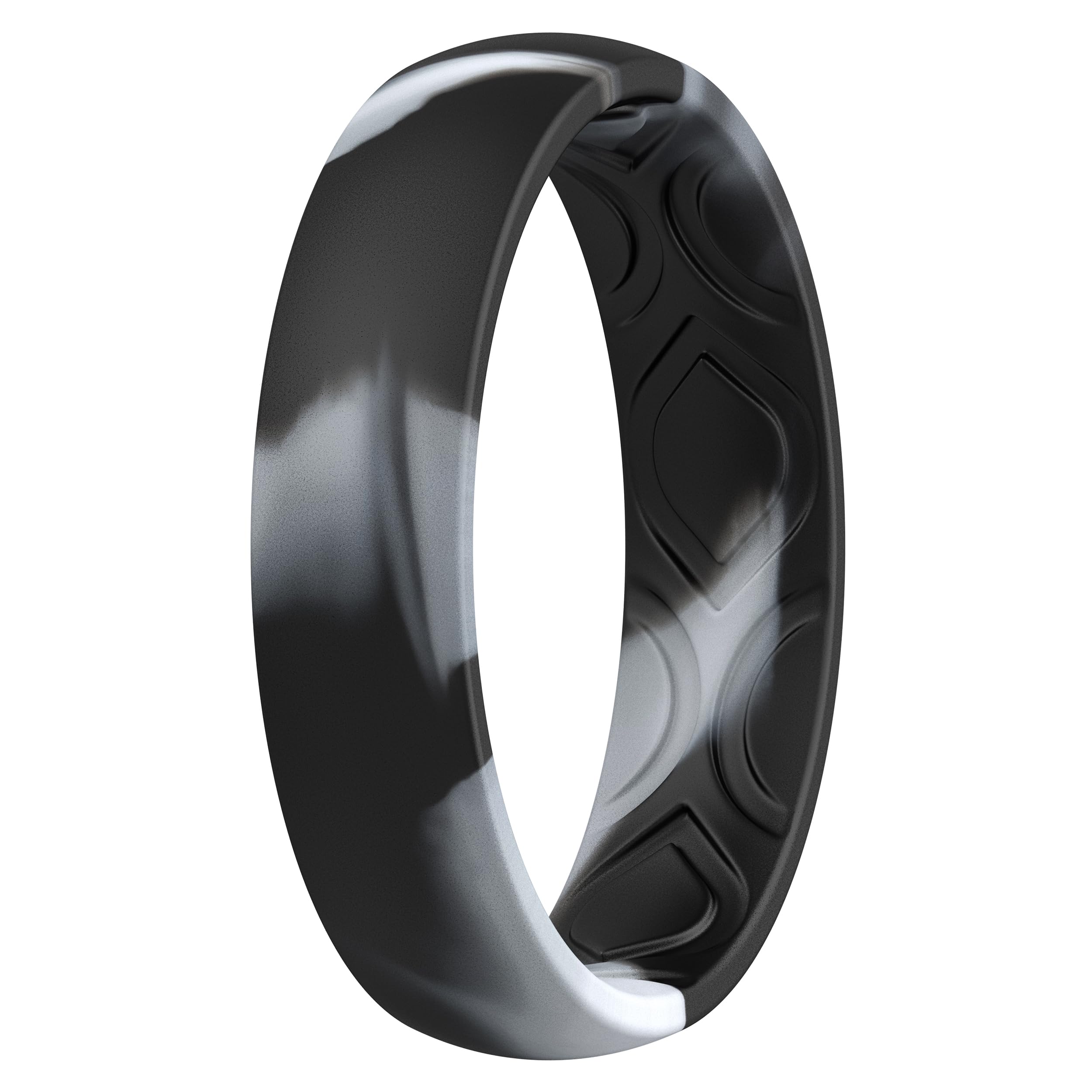 ThunderFit Women Breathable Air Grooves Silicone Wedding Bands Promise Rings 5.5mm Wide 1.8mm Thick - 1/4/8/12 Variety Multipack