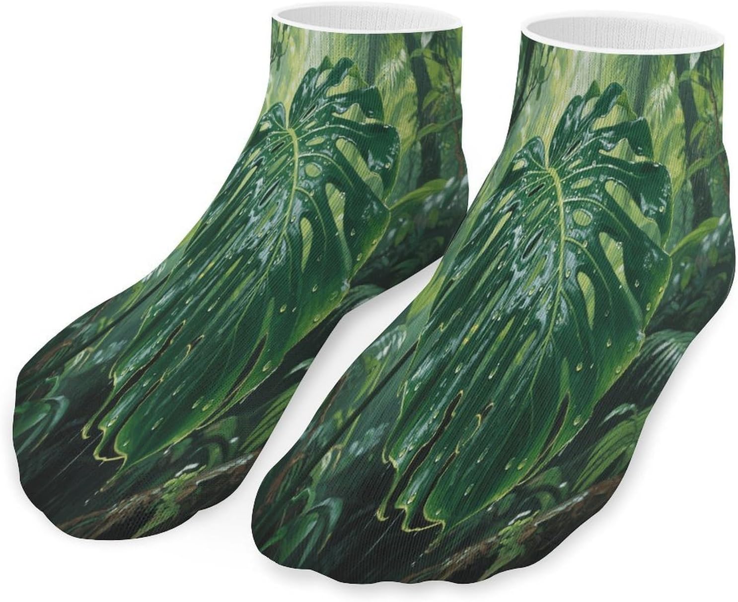 Socks for Men Women 5 Pairs Short Ankle Socks | Tropical Leaf Low Cut Casual Crew Sock Cute Breathable Athletic Socks Non Slip No Show Sock