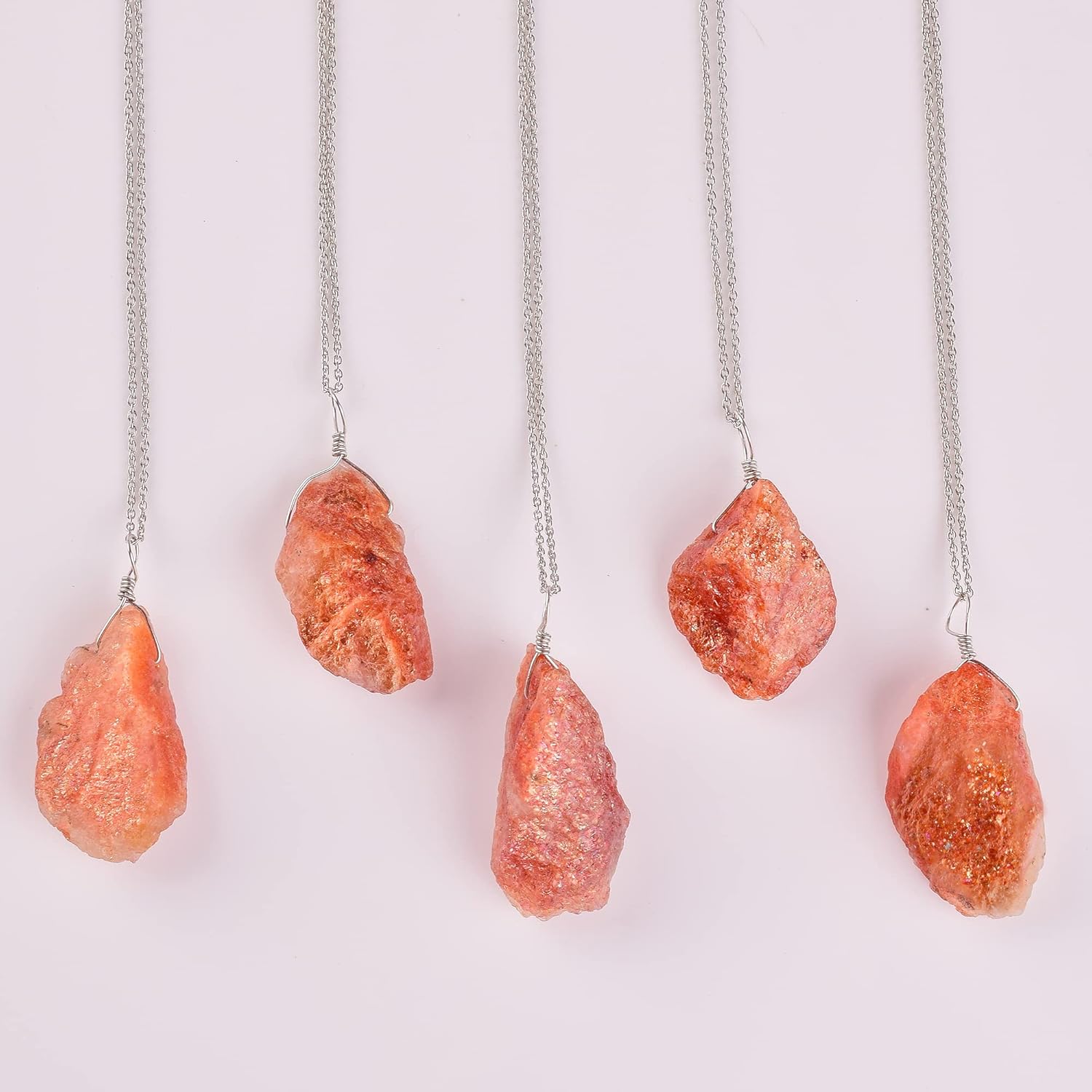 Natural Raw Golden Sunstone Stone Rough Crystal Gemstone Dainty Women Pendant Necklace, Chakra Healing Crystals, Birthstone, Gift, Rhodium Plated 925 Sterling Silver Chain 18 inch - Image 7