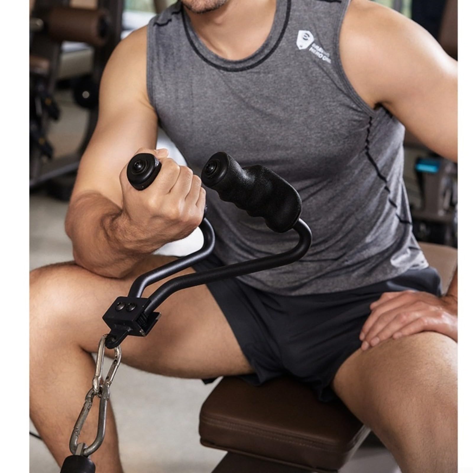 Mango de agarre de hierro TPE de 13 cm para máquina de remo y equipo de gimnasio, construcción de hierro fundido con diseño ergonómico antideslizante, compatible con entrenamiento cardiovascular