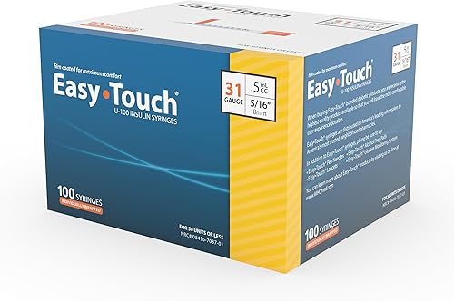 Miniatura 22 de Easy Touch Jeringa de insulina U-100 con aguja, 31G 0.3cc 5/16 pulgadas (0.315 in), caja de 100