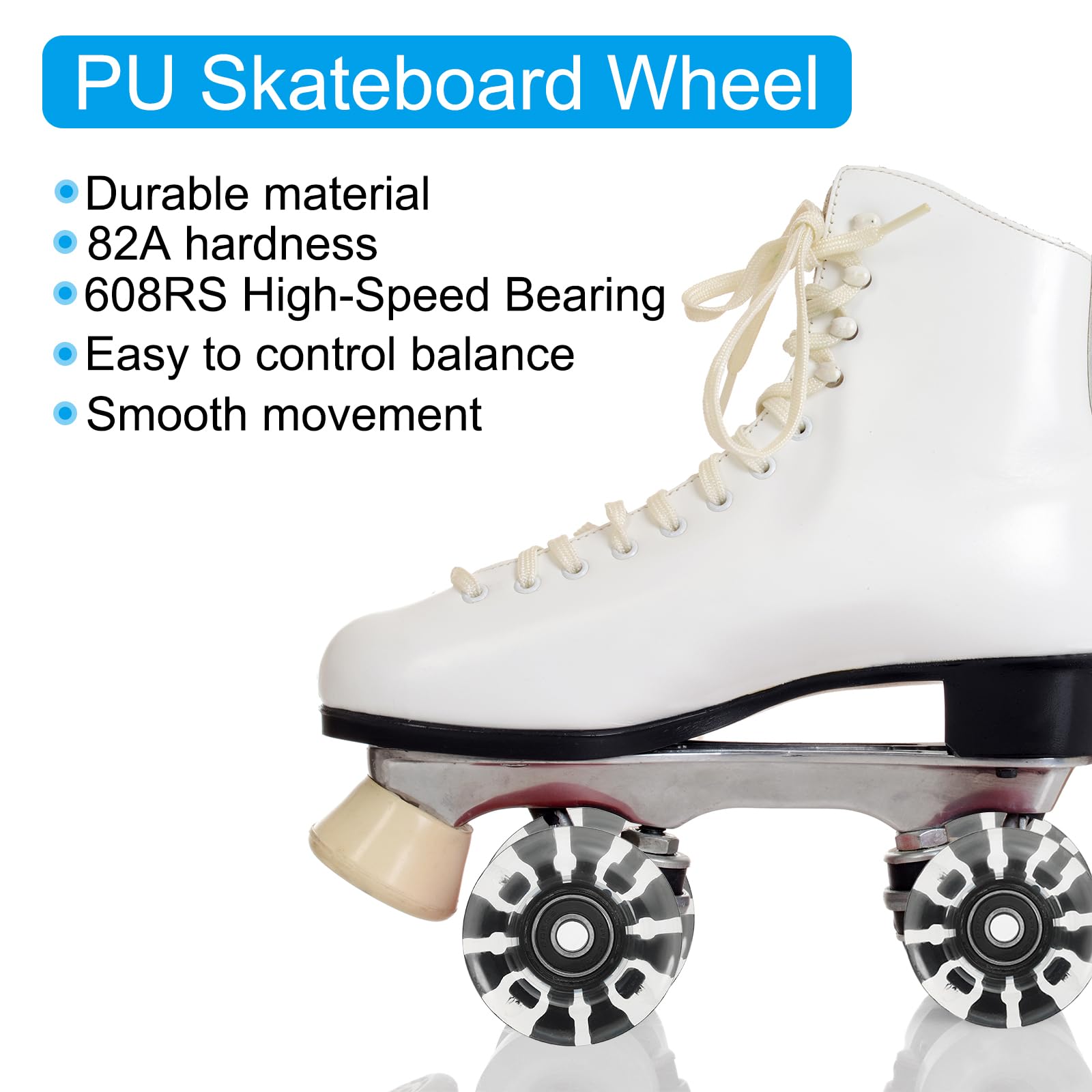 PATIKIL Ensemble de Roues de Patins à roulettes, 8 Pcs 58mm 82A Ensemble de Roues de Skateboard Cruiser Lumineuses avec Roulements, pour Patinage à Double Rangée, Rose, Bleu, Vert