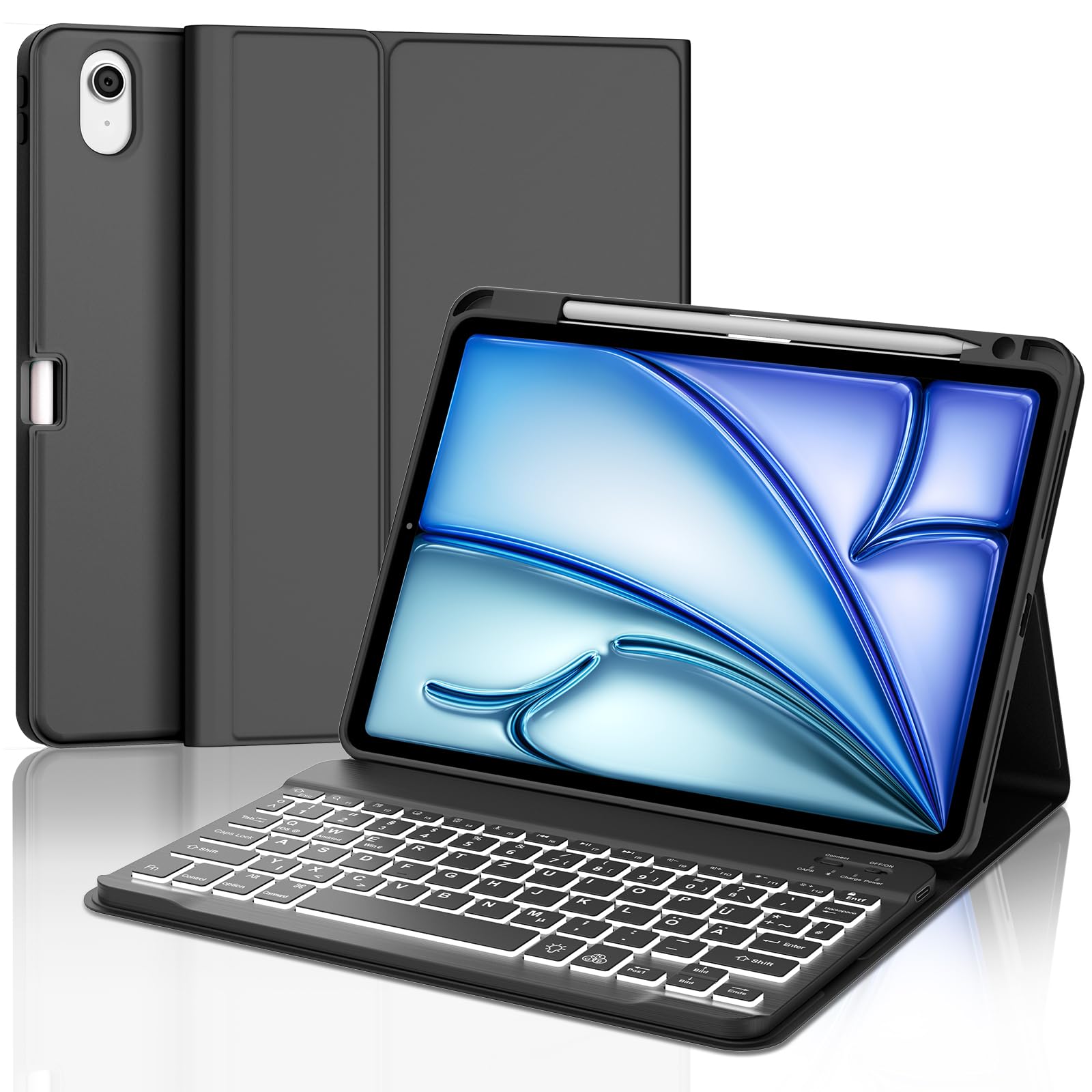 IVEOPPE Hülle Tastatur für iPad A16 11/10 Generation (2025/2
