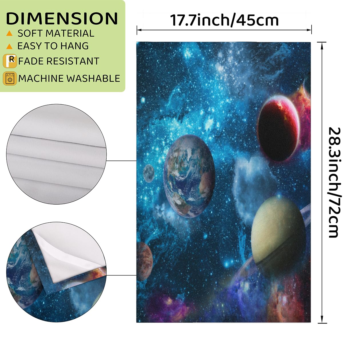 Set di 6 strofinacci da cucina con pianeta galassia universo, asciugamani da cucina morbidi e assorbenti per asciugatura, strofinacci per casa, cucina, catering, ristorante, 45 x 72 cm