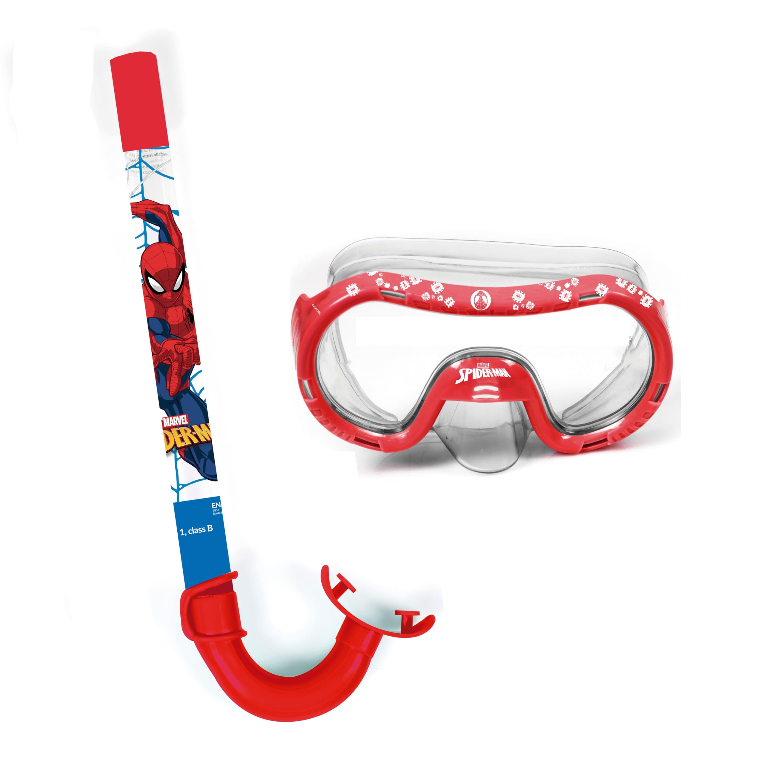 ARDITEX Set snorkeling per bambini con maschera e boccaglio Spiderman Marvel – Maschera regolabile 14x20,5x11 cm, tubo 33 cm, dai 3 anni, ideale per mare piscina e vacanze