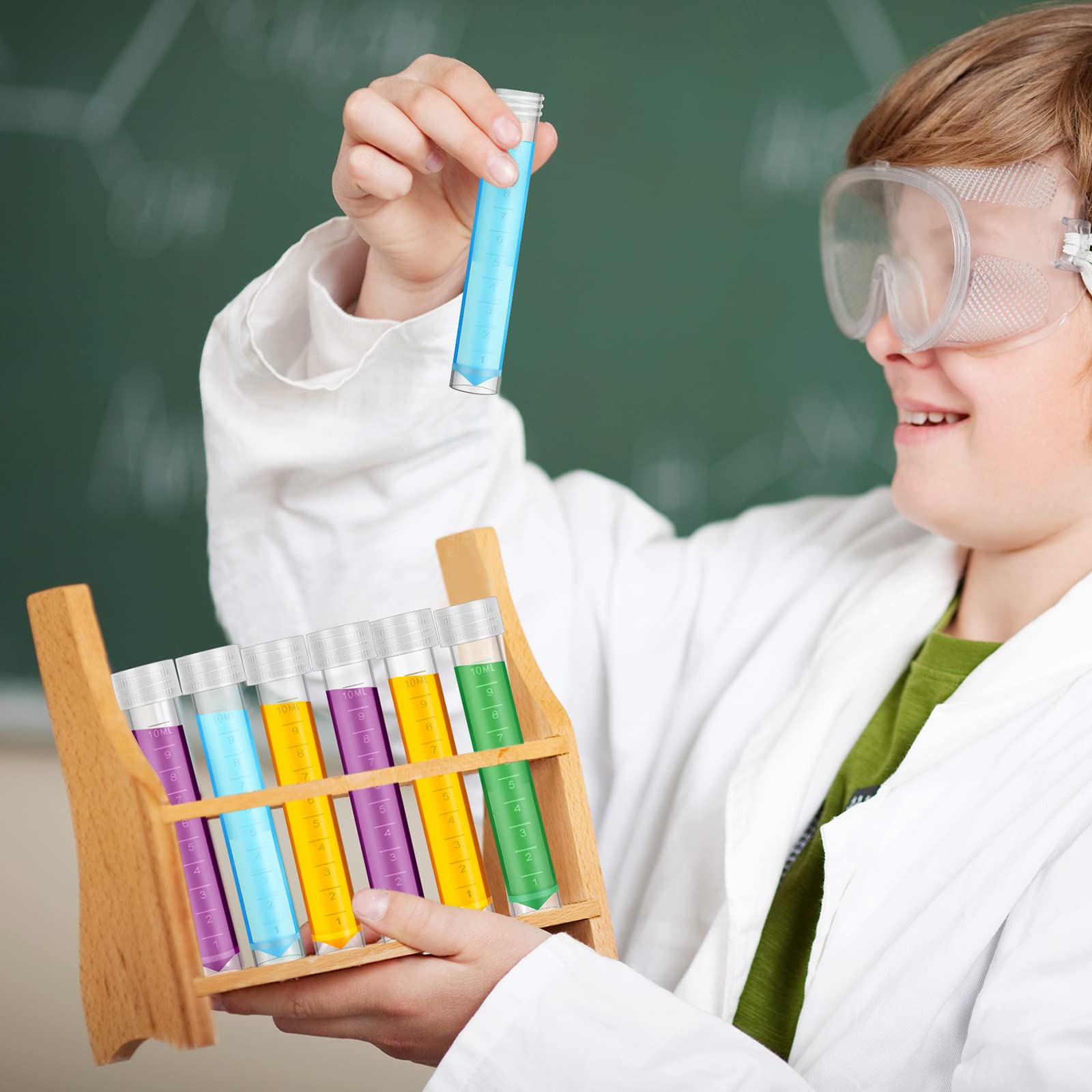 Kanayu 200 provette in plastica da 10 ml con coperchio, piccoli tubi di stoccaggio con tappo trasparente, con anello di tenuta in silicone, per esperimenti scientifici, campioni di acqua e liquidi