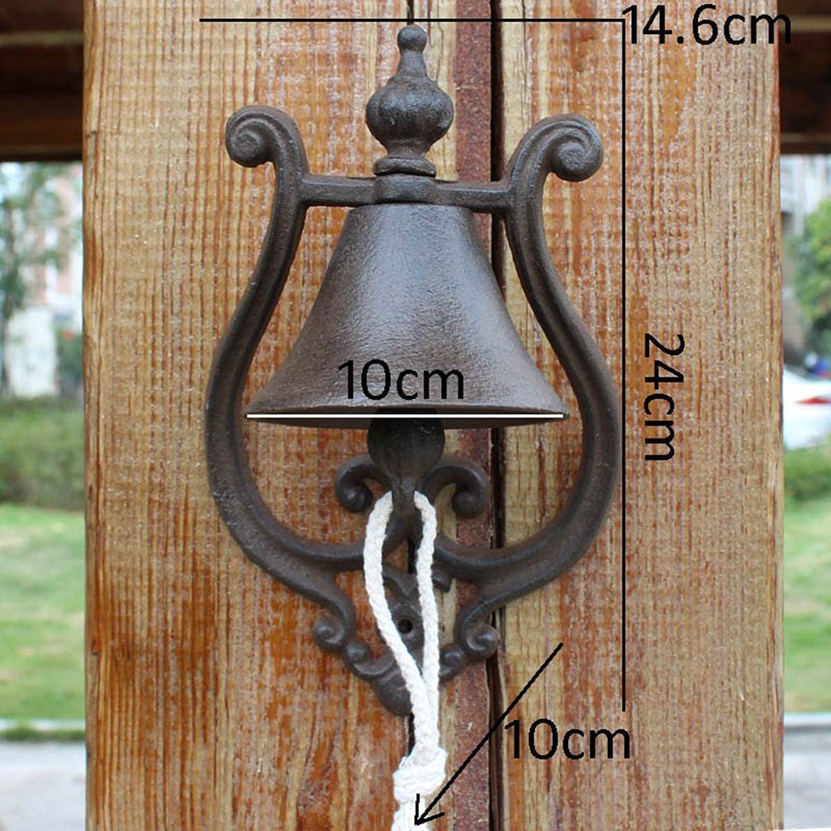 Campana de Pared de Hierro Fundido rústico, Escultura de decoración de jardín para el hogar Europeo, Puerta de Pared Retro Antigua, Campana Pesada