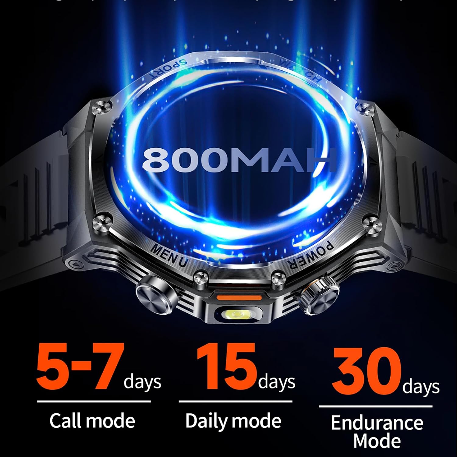 Luxury Smart Watch for Men Answer/Make Call 1.8" HD Full Touch Screen with Multiple Sports Modes Sleep Monitor Stainless Steel Activity Fitness Tracker