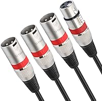 Vista 11 de SiYear - Cable divisor XLR hembra a macho dual de 3 pines y cable de parche en Y para micrófono, adaptador de audio equilibrado (50CM)