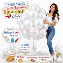 Propsicle White Metallic Balloons Birthday Anniversary Decoration gallery image